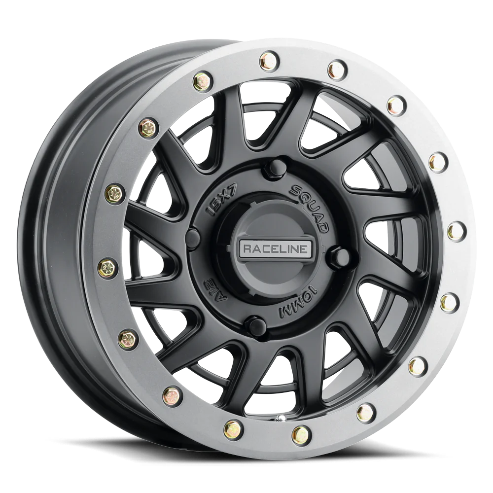 Raceline Squad Beadlock Wheels 15X7 4/137 6+1(+38MM) Black / Gunmetal Ring