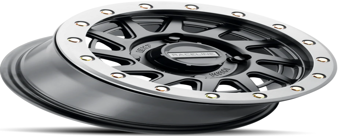 Raceline Squad Beadlock Wheels 15X7 4/137 6+1(+38MM) Black / Gunmetal Ring