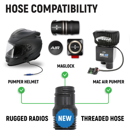Ultra Flex Expandable Helmet Air Pumper Hose - 2 to 6 Feet