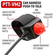 Rugged Radios Velcro Mount Steering Wheel Push to Talk (PTT) with Coil Cord for Car Harnesses